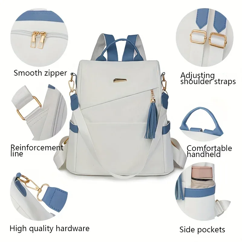 sac à dos antivol en cuir souple et tendance pour femme 2026, grand sac de voyage convertible pour ordinateur portable, léger et idéal pour les trajets quotidiens