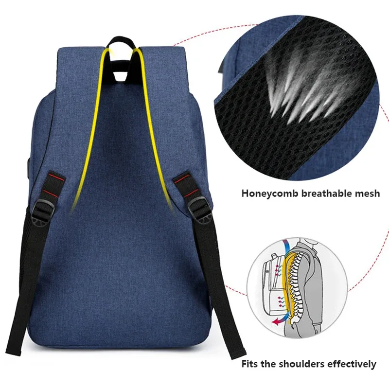 sac à dos étanche classique pour homme, chargement usb, sac à dos de voyage décontracté, grande capacité, sac d'école pour ordinateur portable