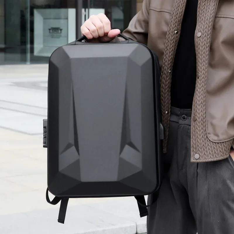 sac à dos professionnel pour homme, coque rigide, grande capacité, avec port usb, poignée télescopique, étanche, pour ordinateur portable 16 pouces, idéal pour les voyages