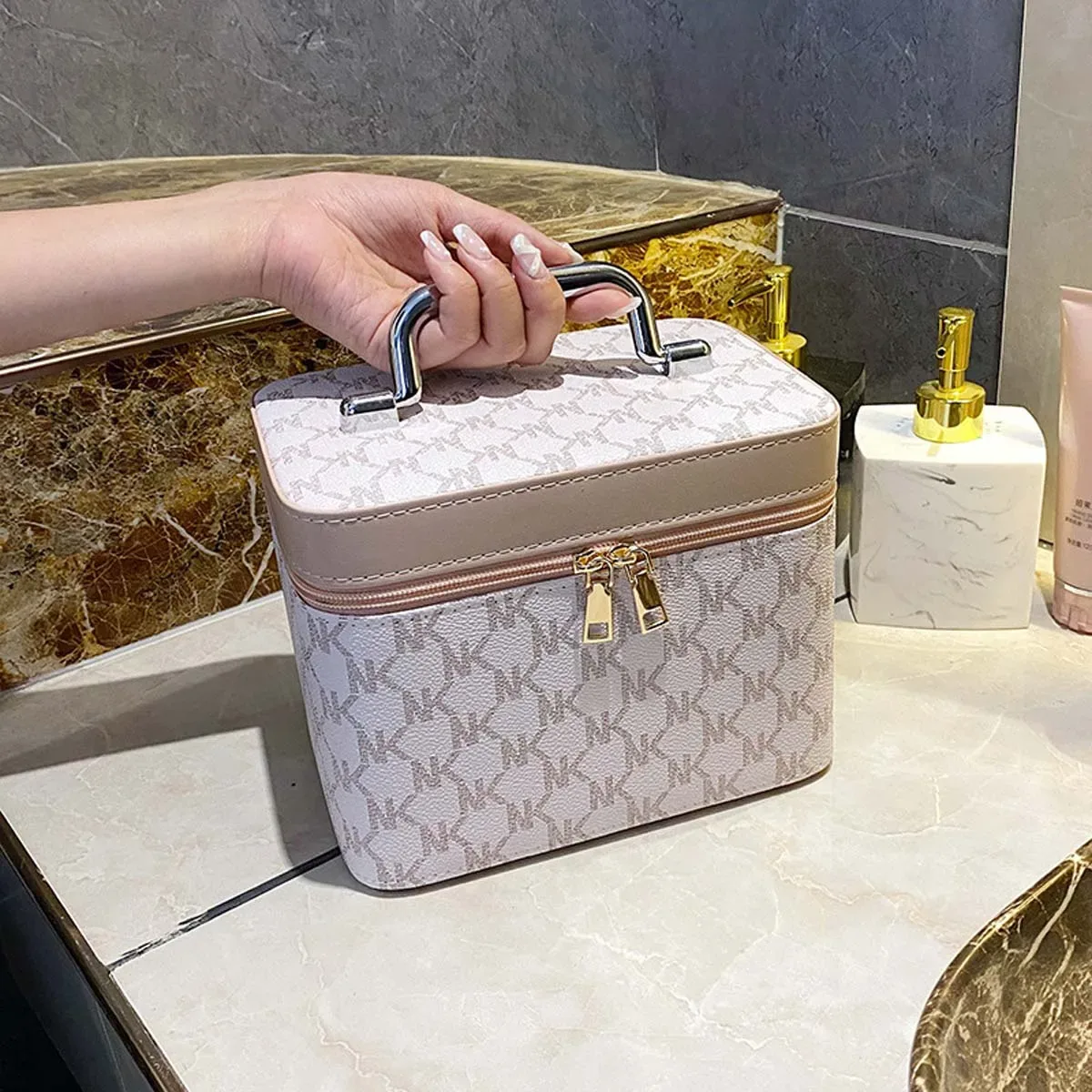 trousse de maquillage avec fouet avancé, valise à lettres, boîte de rangement pour cosmétiques à domicile, boîte de technicien féminine, vente en gros, nouveau