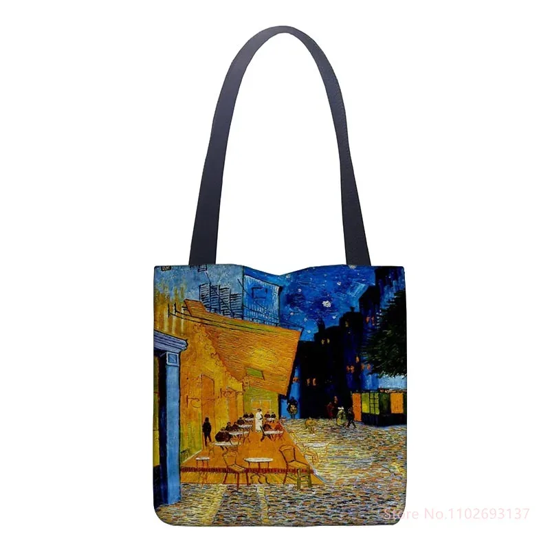 sac fourre-tout van gogh pour femme, peinture à l'huile, sac de voyage, sac à soupe portable, sac à main pliable pour femme, haute qualité, art rétro, mode, nouveau