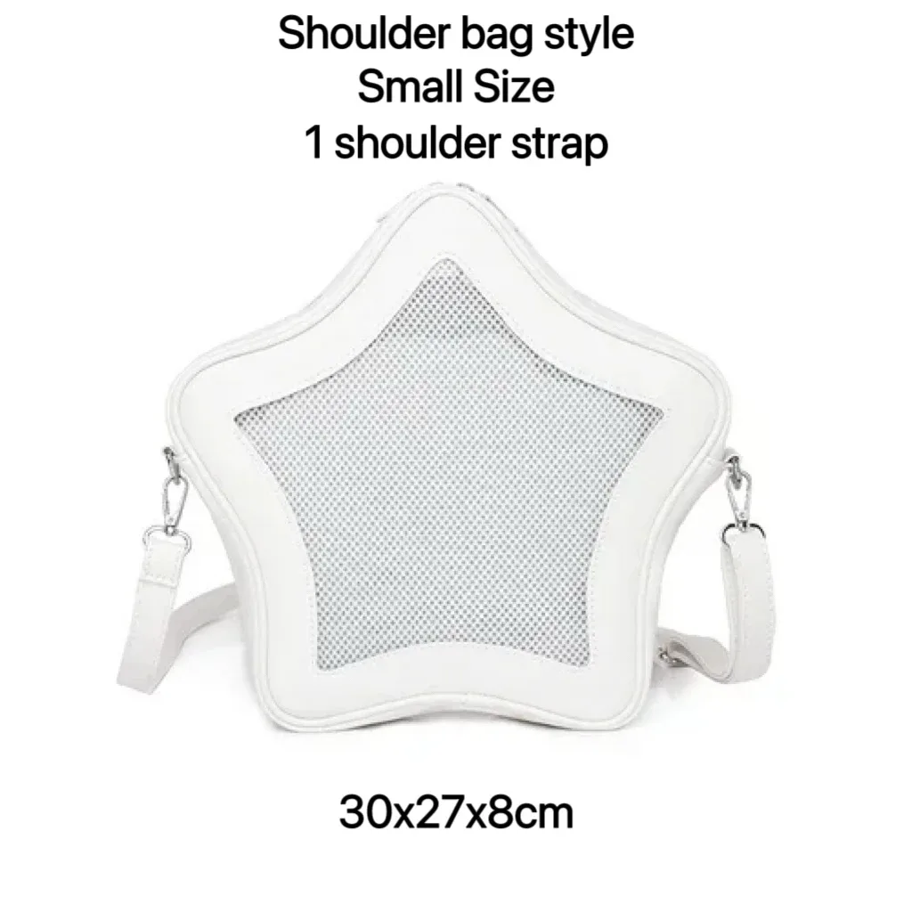 sac à dos ita étoile jaune pour filles, sac à dos kawaii, sac à dos transparent, cartable de voyage pour adolescents, poche avant étanche, mode mignonne y2k