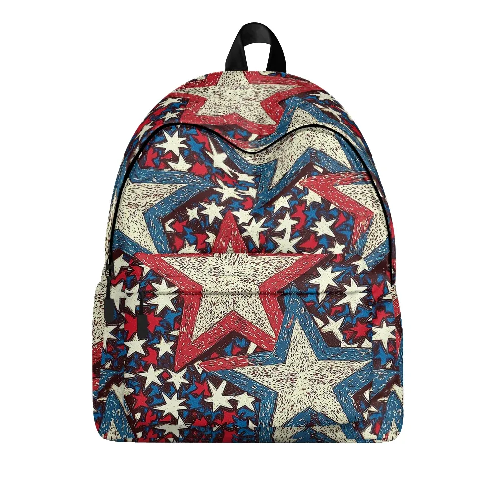 sac à dos imprimé à rayures étoiles patriotiques, aigle américain, sacs à crayons, bretelles réglables, sac d'école léger et durable, ensembles de voyage pour adolescents