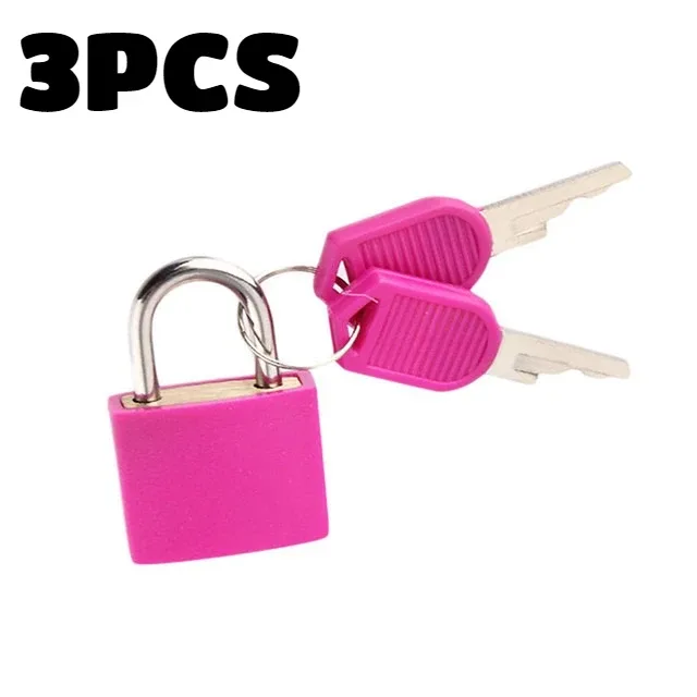 lot de 6 petits cadenas robustes avec 2 clés pour valise, serrure antivol pour tiroir, agenda, étui en plastique coloré