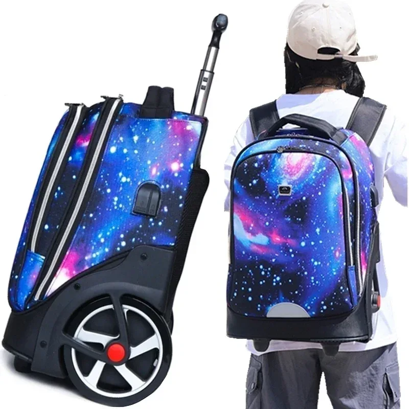 sacs à dos à roulettes pour adolescents, sacs à dos scolaires à roulettes pour filles, sacs à dos à port de charge usb, bagages à roulettes