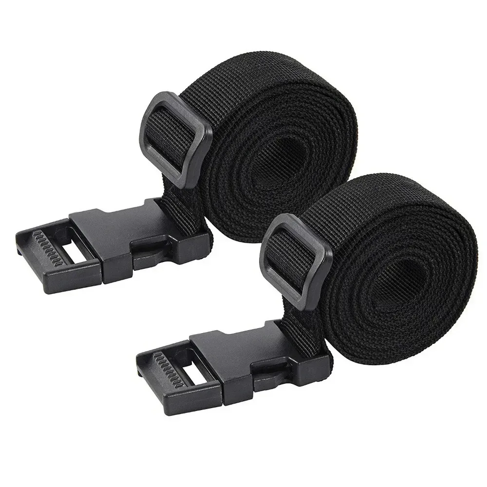 sangle de sangle en nylon réglable de 4 m, sangle de ceinture à cils pour bagages, diapositives à trois glissières, boucles à dégagement latéral plat, sangle de sac à dos