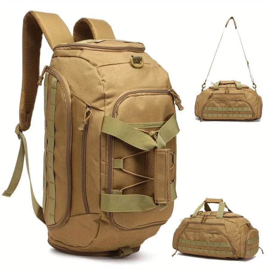 Sac à dos de sport tactique 3 en 1 avec compartiment à chaussures, sac polochon convertible pour hommes et femmes, sac de voyage de nuit pour week-end