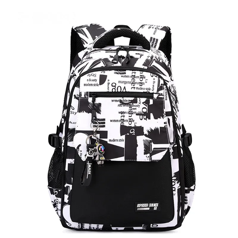 sac à dos pour adolescents avec pendentif, motif camouflage graffiti, sac à bandoulière pour garçons, sac d'école imperméable, sacs à dos de sport et de voyage