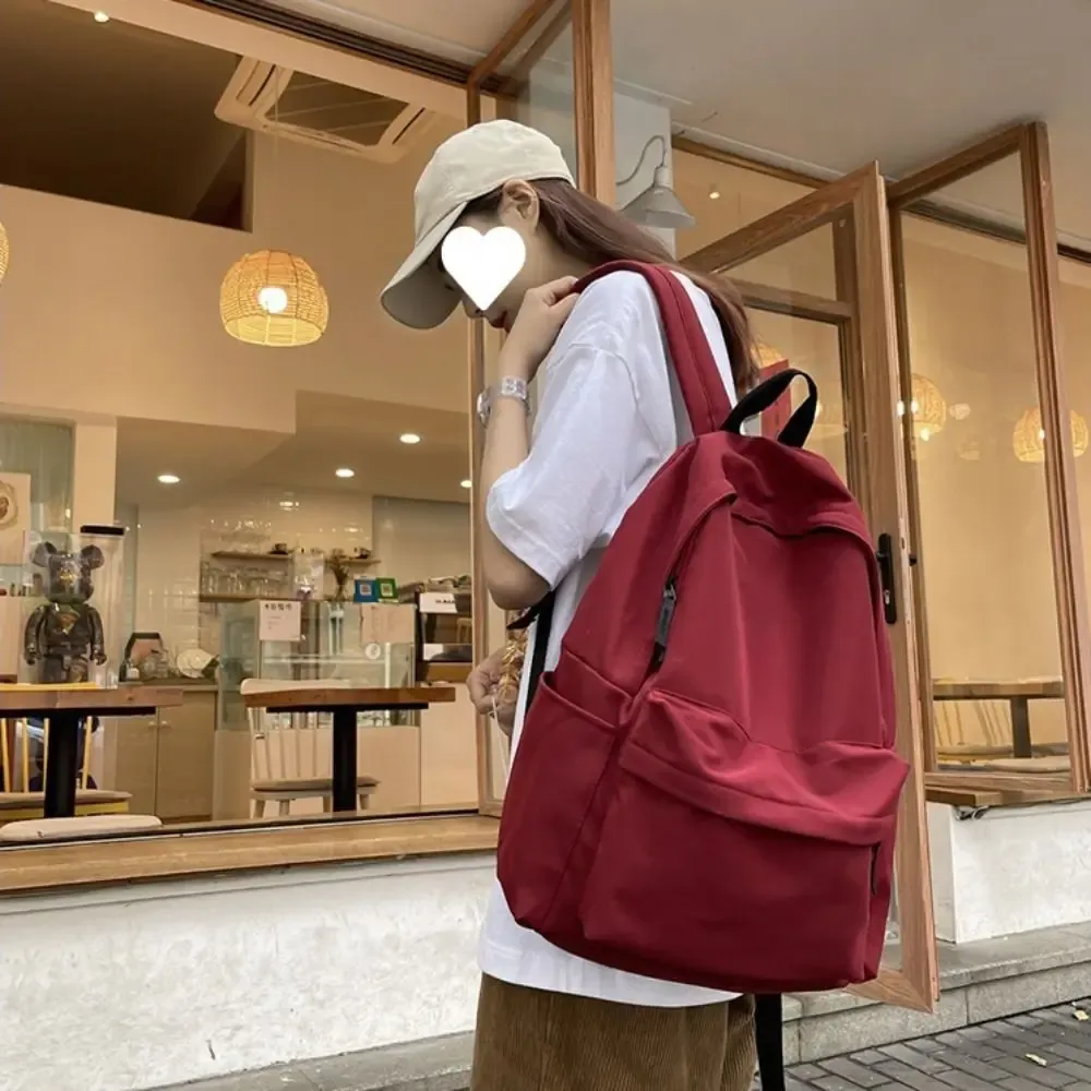 sac à dos polyvalent en nylon de haute qualité, noir, gris, blanc, rouge, imperméable, pour ordinateur, grande capacité, de voyage lavable, unisexe