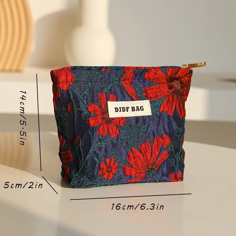 nouveau mini sac à cosmétiques féminin portable rouge doux petit sac de rangement de serviettes hygiéniques sac de clé de monnaie de banlieue sac de carte bancaire portable