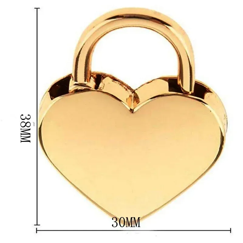 mini cadenas en métal vintage en forme de cœur, 2 pièces, valise, boîte à bagages, serrure à clé avec clé