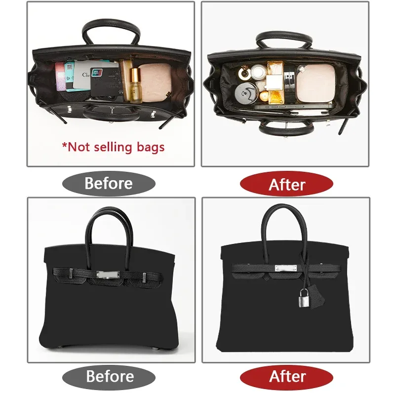 organisateur de sac pour birkin 25 avec support de forme, rangement bien organisé, gain de place, léger et durable, doublure intérieure de sac