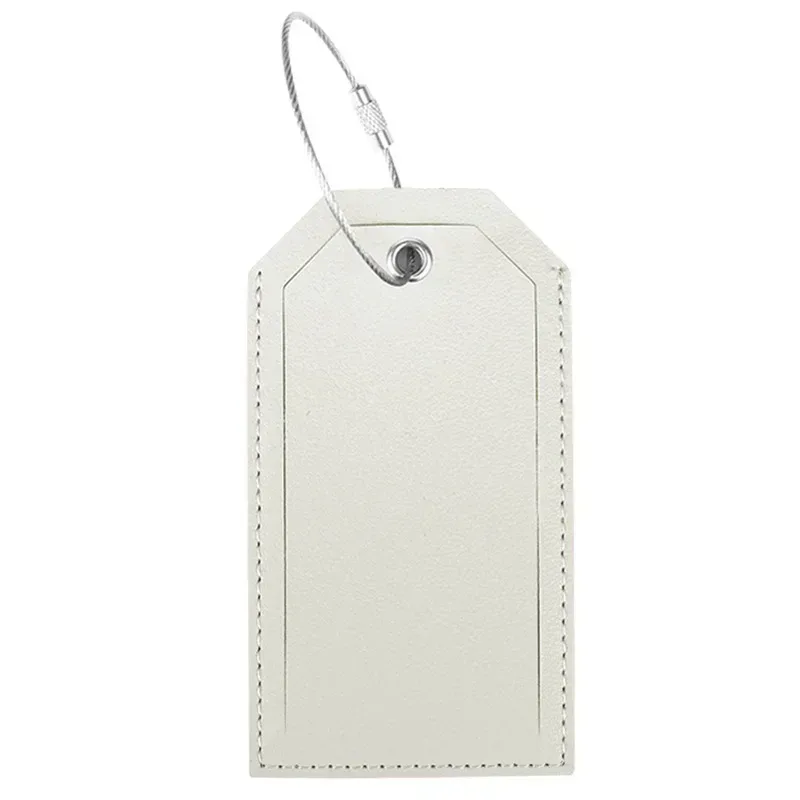 étiquettes de bagage en cuir pu pour hommes et femmes, document solide, valise, accessoires de voyage, nom, adresse d'identification, mode, 1 pièce
