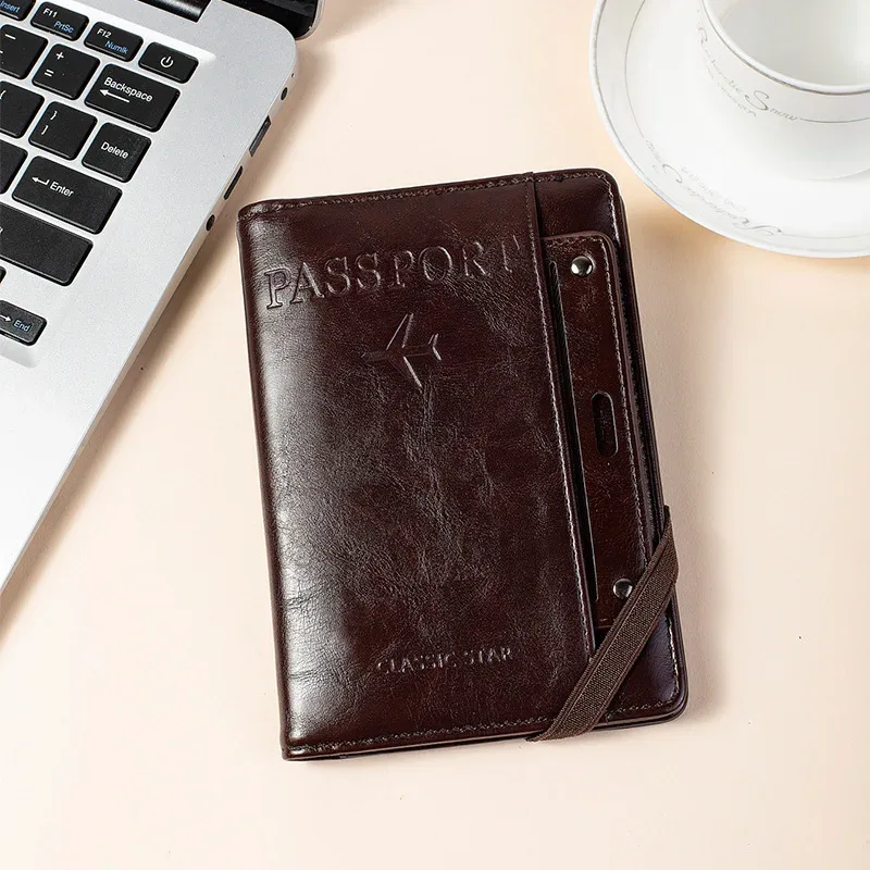 porte-passeport et portefeuille combinés, antivol, anti-démagnétisation, organiseur multifonctionnel de documents et de cartes, porte-billets de voyage, organiseur de documents de voyage d'affaires portable, protecteur de documents essentiels pour les voyages à l'étranger
