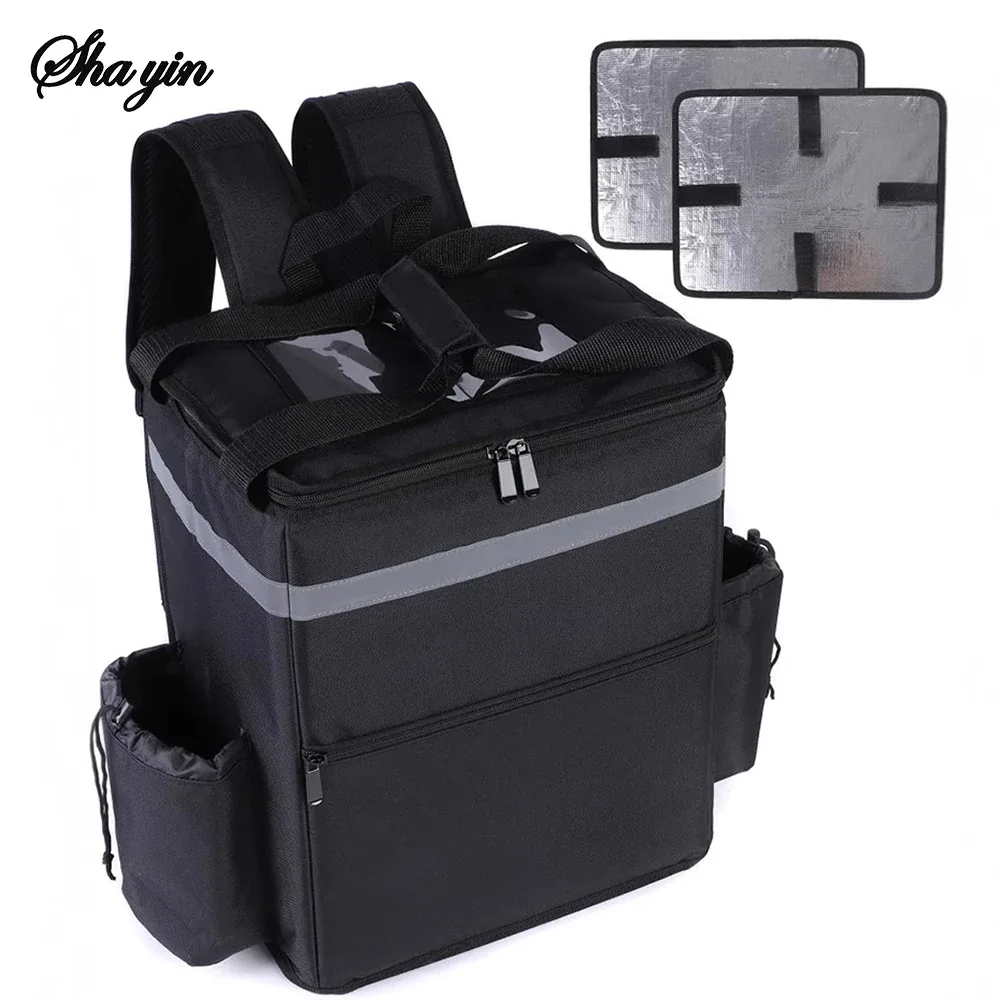 Sac à dos de livraison isolé-sac de livraison de nourriture thermique pour les pilotes, sac à dos d'extérieur et d'épicerie de grande capacité 30L