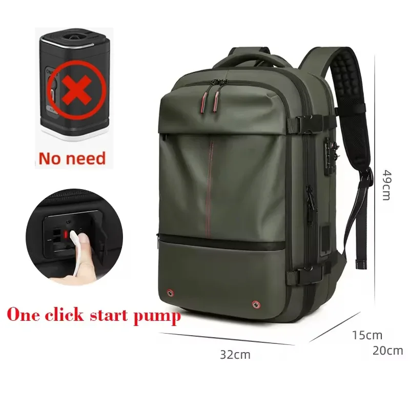 sac à dos de voyage à compression sous vide pour hommes, pour ordinateur portable 17 pouces, escarpins d'affaires, sac à dos d'école de grande capacité, sac à dos de randonnée élargi