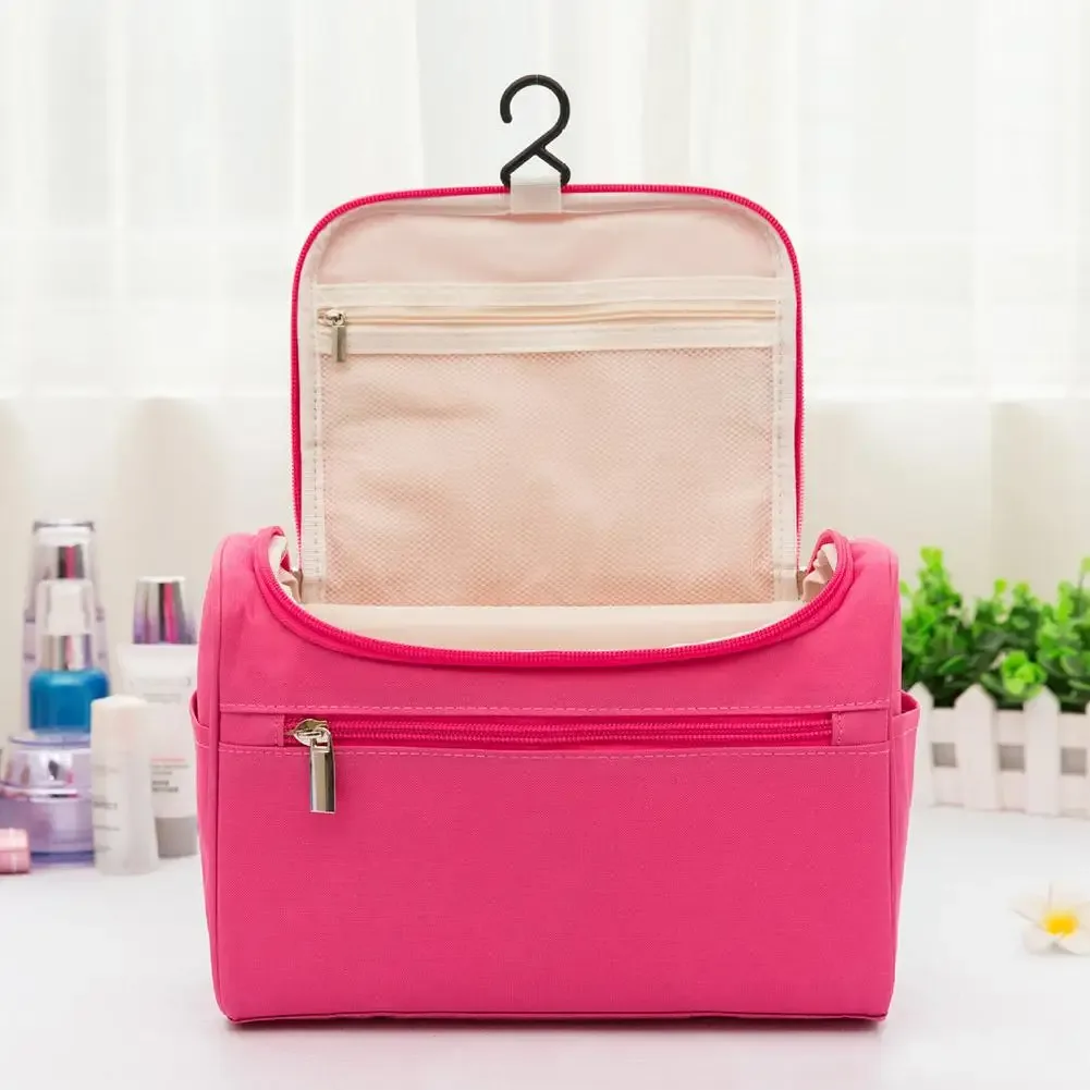 sac de maquillage imperméable avec crochet de suspension et plusieurs poches, sacs cosmétiques pour les essentiels de voyage, trousse de toilette pour femmes et hommes 