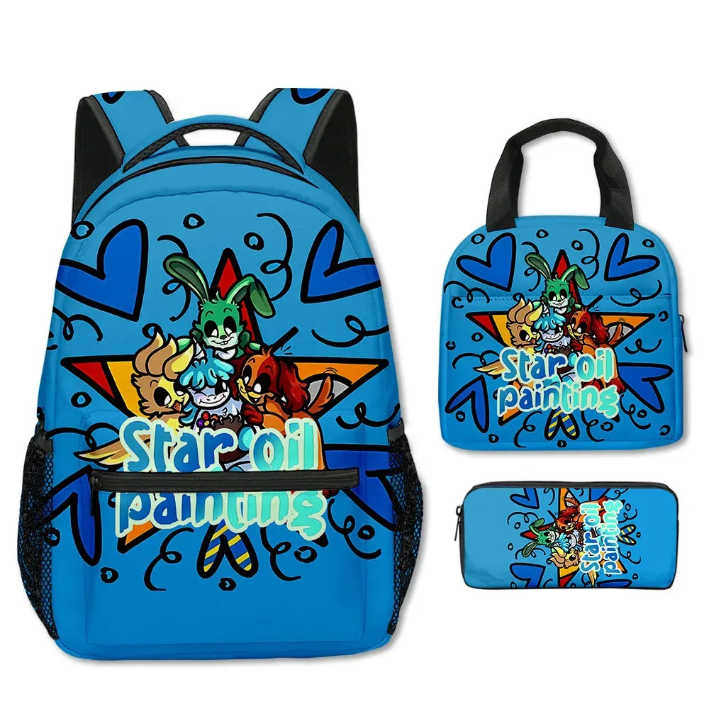 Dessin animé nouveauté Cool cristes souriants impression 3D 3 pièces/ensemble sacs d'école pour étudiants sac à dos pour ordinateur portable sac à déjeuner à bandoulière trousse à crayons