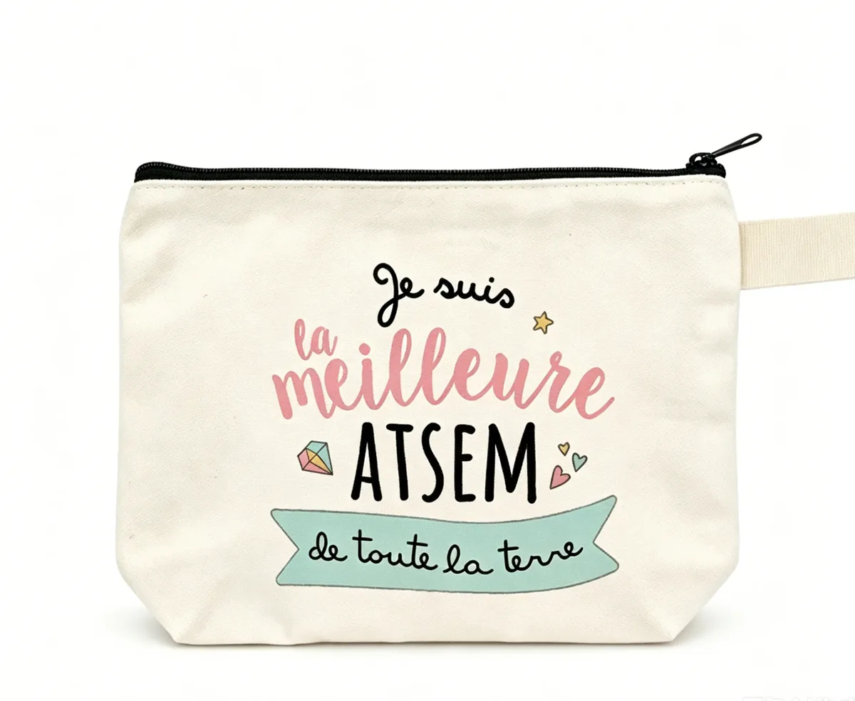 sac cosmétique au design atsem inspiré de l'école française - portefeuille durable en polyester avec pochette inspirée de l'école française