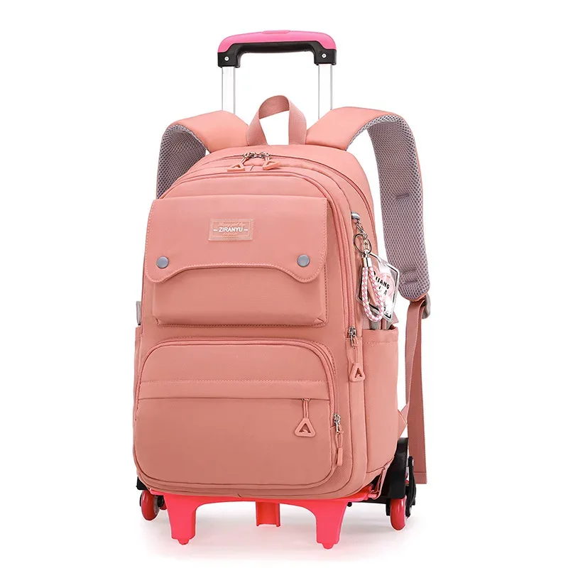 nouveau sac à dos scolaire à roulettes pour enfants, sac à dos à roulettes pour filles, sac à dos à roulettes multifonctionnel