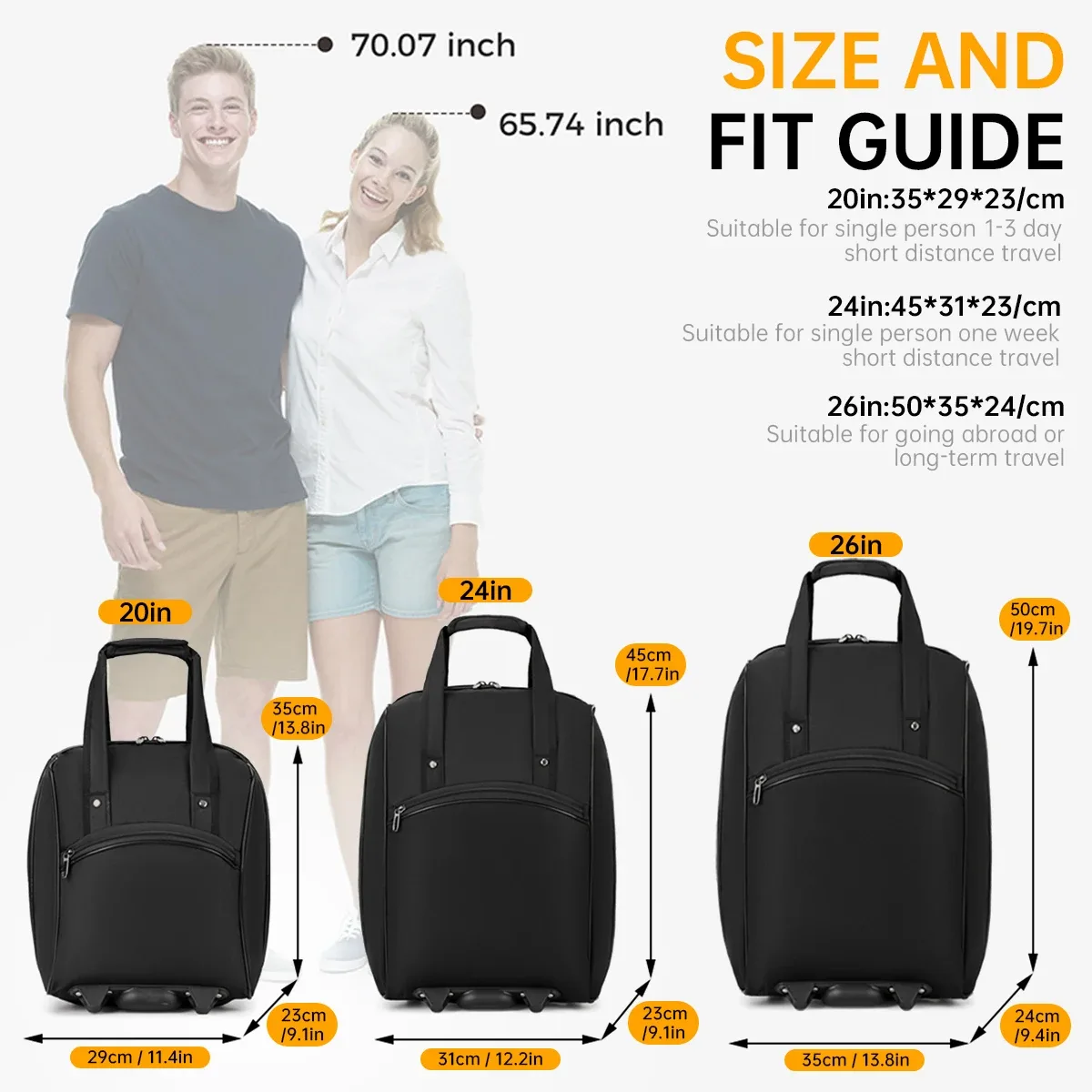 nouveau modèle 2026 : valise en tissu oxford grande capacité, petite valise de voyage à roulettes 20 pouces, sac à main