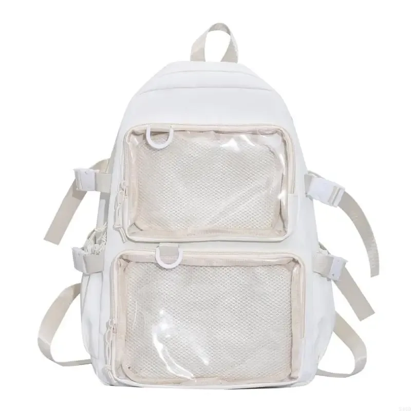 340d étudiant pour collège capacité backpack en nylon itabag itabag transparent poche transparent à badges d'anime
