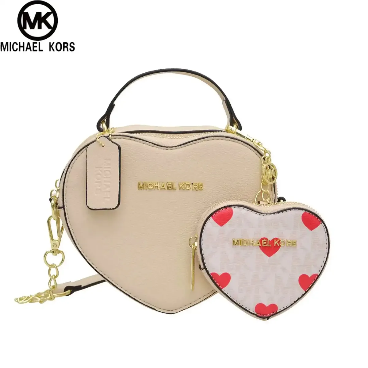 sac à bandoulière michael kors mk pour femme, sac en forme de cœur, neuf