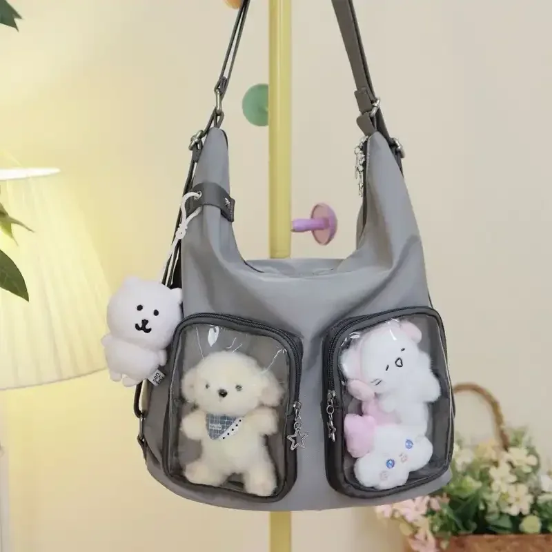 nouveau sac à bandoulière grande capacité pour femme, style preppy, sac à dos décontracté, esthétique y2k, sac ita tendance pour les trajets quotidiens
