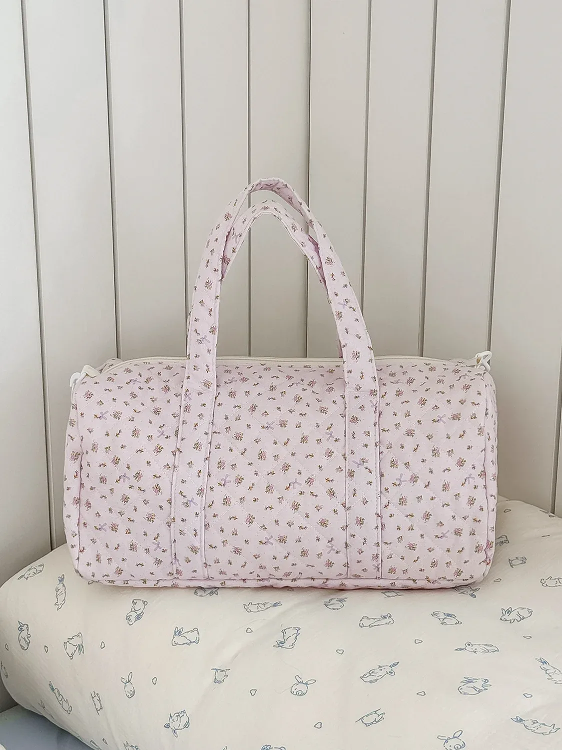 sac de voyage léger grande capacité yt, sac boston à bandoulière, petit sac de voyage matelassé à motifs floraux, style ins