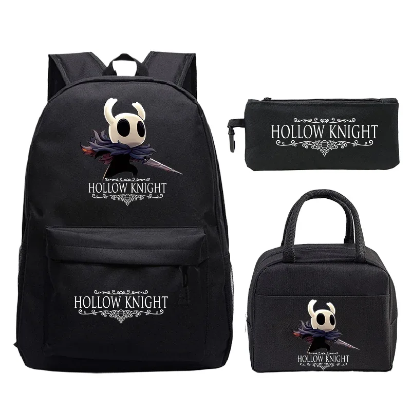 lot de 3 sacs à dos game hollow knight, sac à déjeuner et trousse à crayons, sac d'école léger pour garçons et filles, sac à dos de voyage pour étudiants, sac à dos pour ordinateur portable et livres