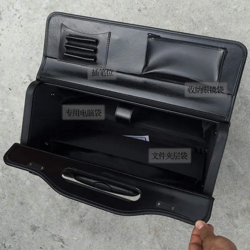 valise de vol trolley services.com pilot en cuir véritable, valise d'aviation, étui aérien, boîte d'enregistrement pour avocat et entreprise, 18/19 po