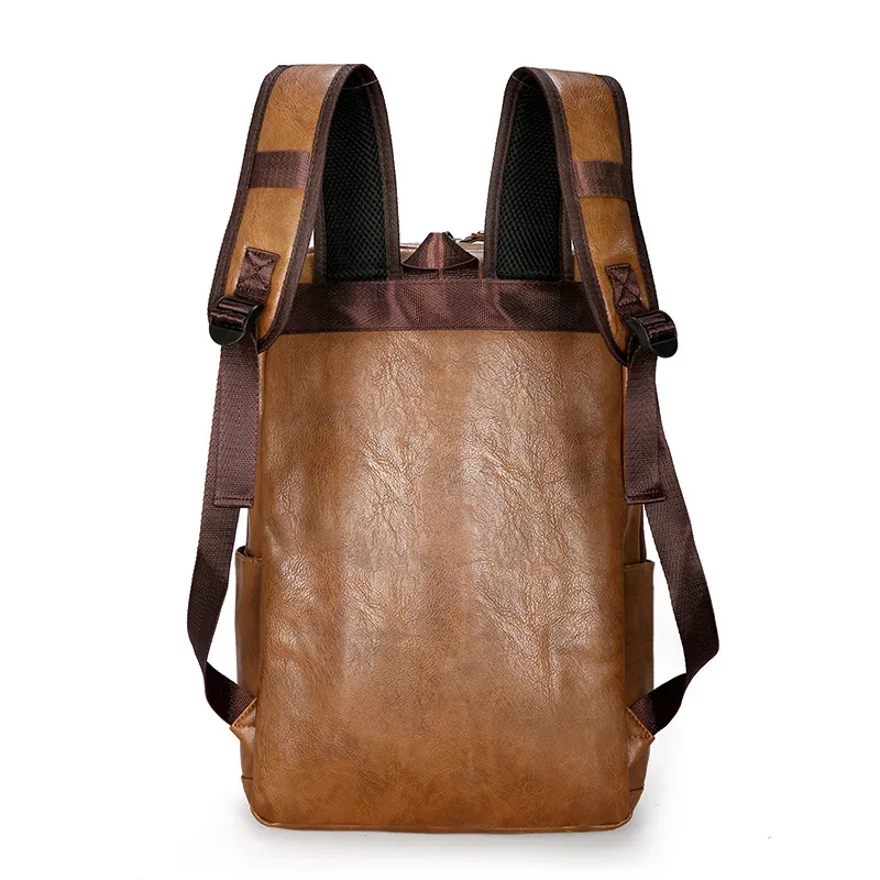 hommes sac à dos en cuir pu sac à dos grands sacs à dos d'ordinateur portable mâle mochilas cartable décontracté pour adolescents garçons sac à dos de haute qualité