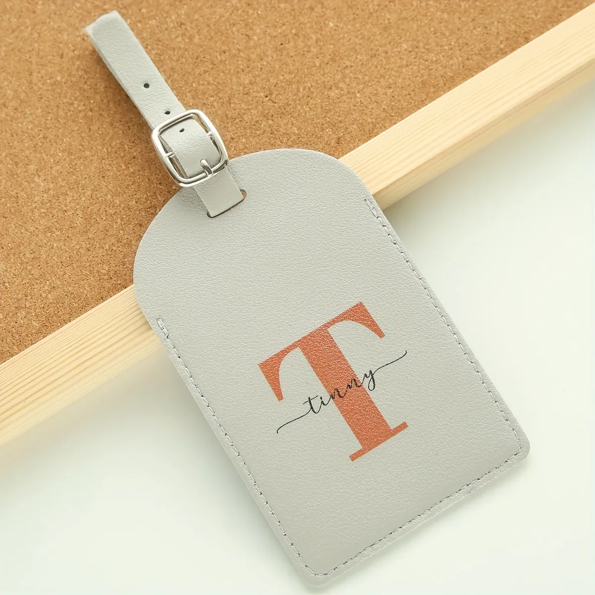 étiquette de bagage personnalisée avec nom et initiales pour valises, étiquettes de bagage colorées avec monogramme personnalisé et carte de nom avec protection de la vie privée