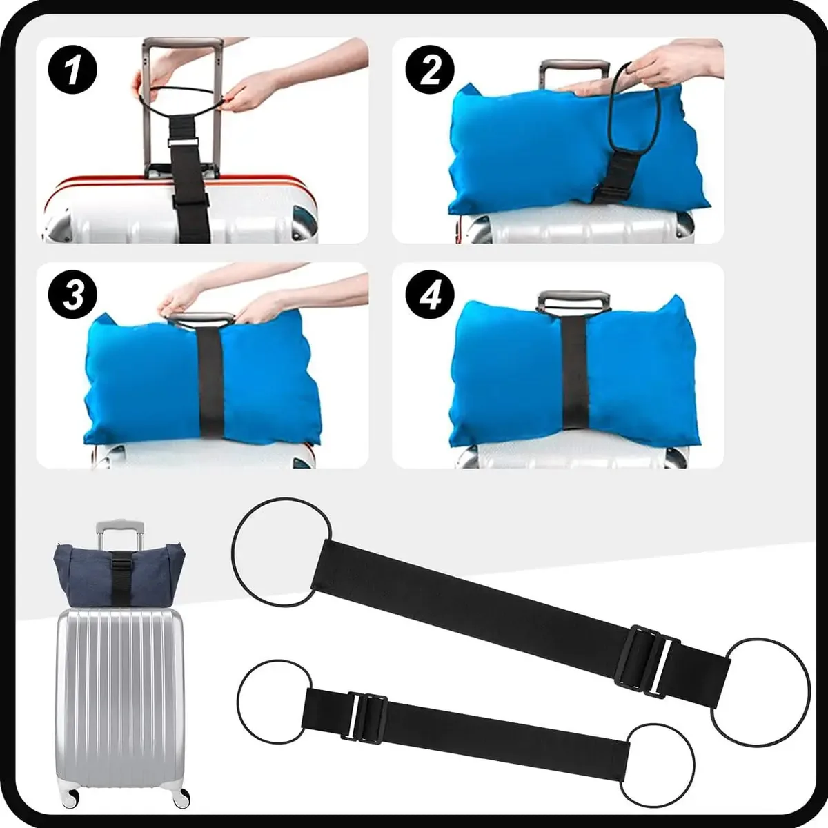 sangle de bagage élastique réglable, sangle polyvalente et réutilisable, accessoires de valise simples de voyage, corde de fixation pour sac à main