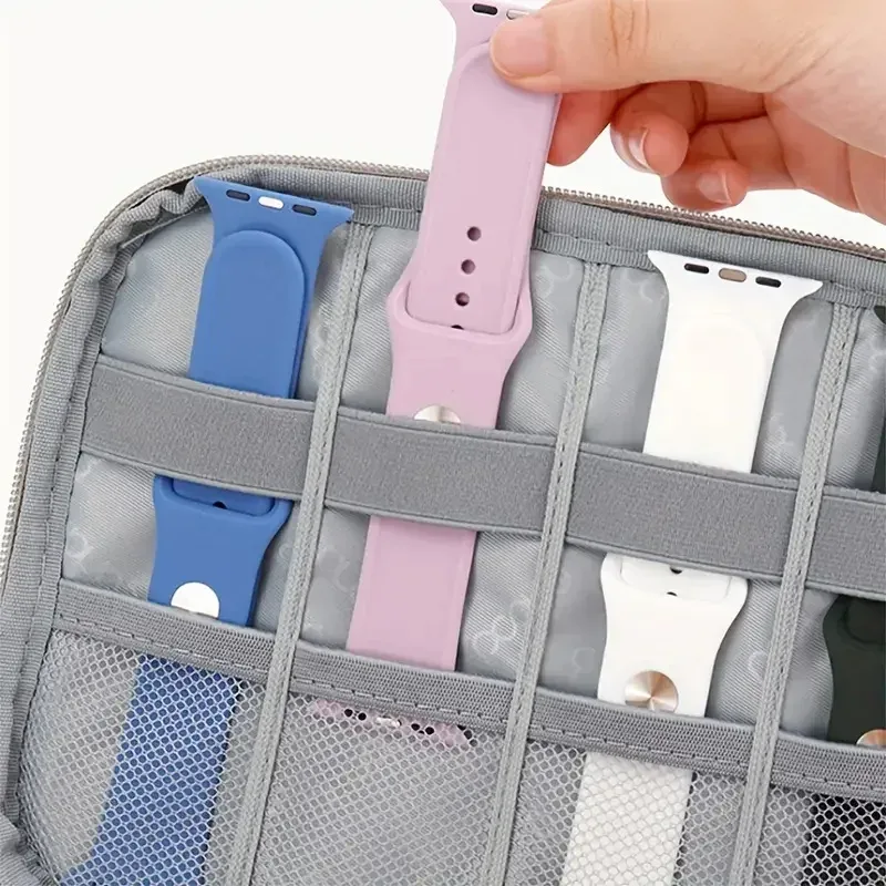boîte de rangement de montre, boîte de rangement de voyage portable multifonctionnelle adaptée au sac de rangement de sangle, boîte de support de sangle, petit sac