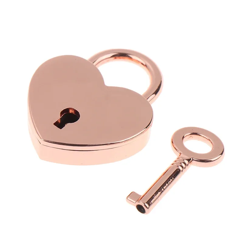 1 mis en forme de coeur cadenas bagages serrures matérielles avec serrure à clé pour le voyage de mariage boîte à bijoux journal valise cadeaux de noël