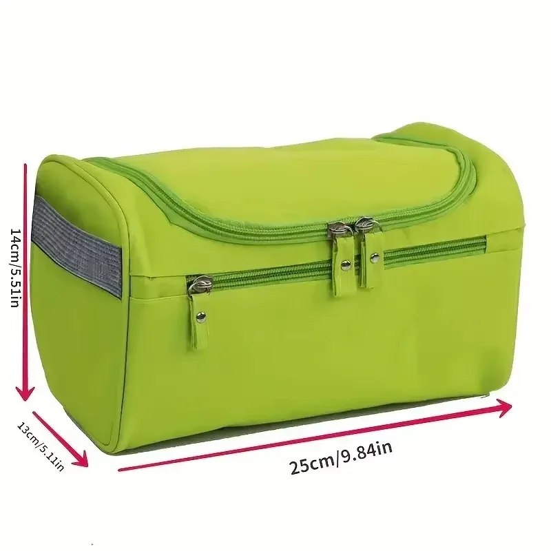 trousse de toilette portable en polyester avec fermeture éclair pour hommes et femmes, organisateur de voyage suspendable et imperméable