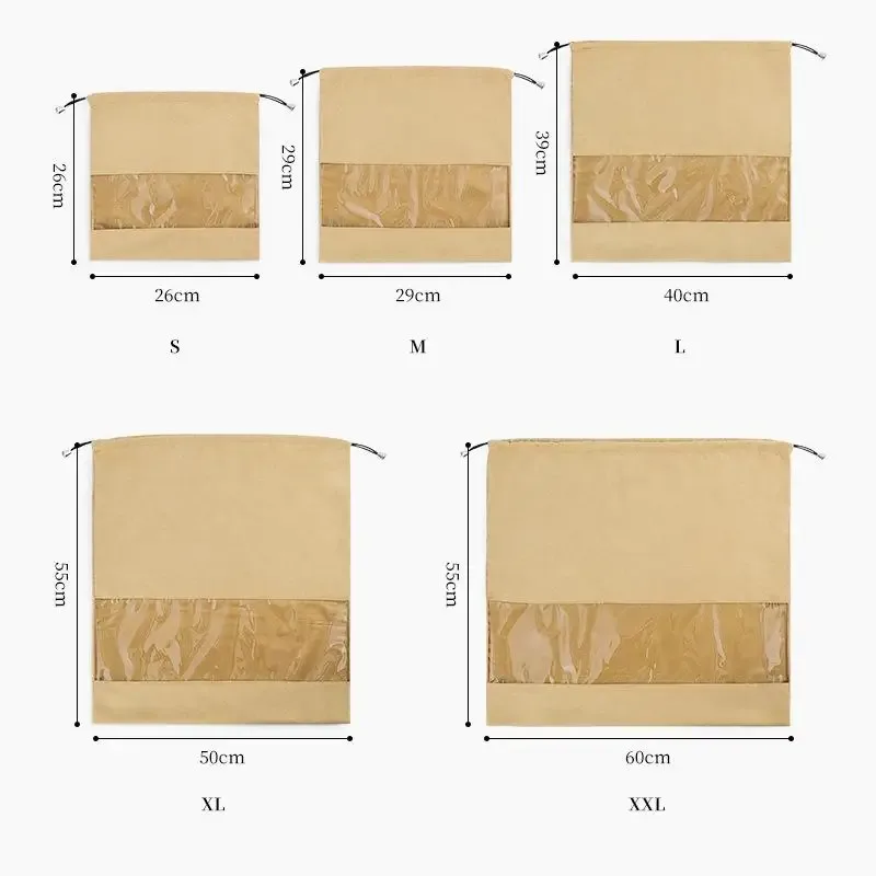 sac à cosmétiques en tissu avec cordon de serrage, sac de rangement anti-poussière