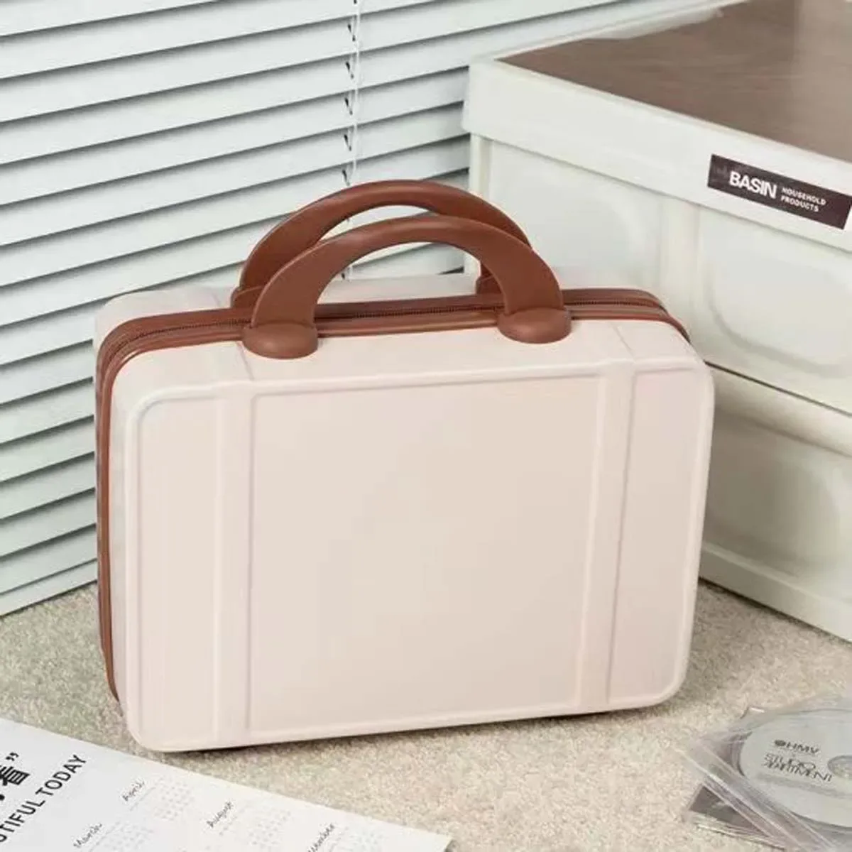 étui de maquillage couleur macaron 14 pouces, bagage portable, mini sac de voyage mignon, sac de rangement en gros, offre spéciale