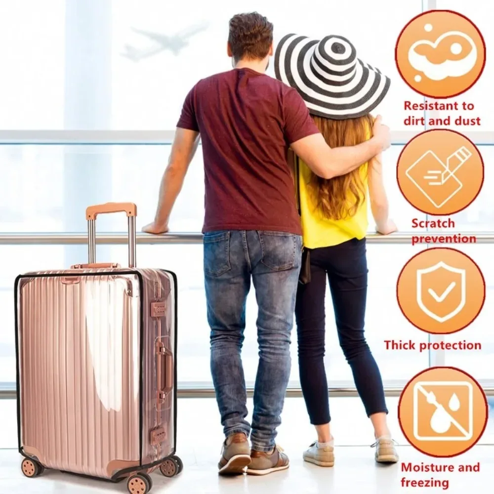 nouvelle housse de valise en pvc transparente, imperméable et épaisse, 20-30 pouces, pour valise de voyage