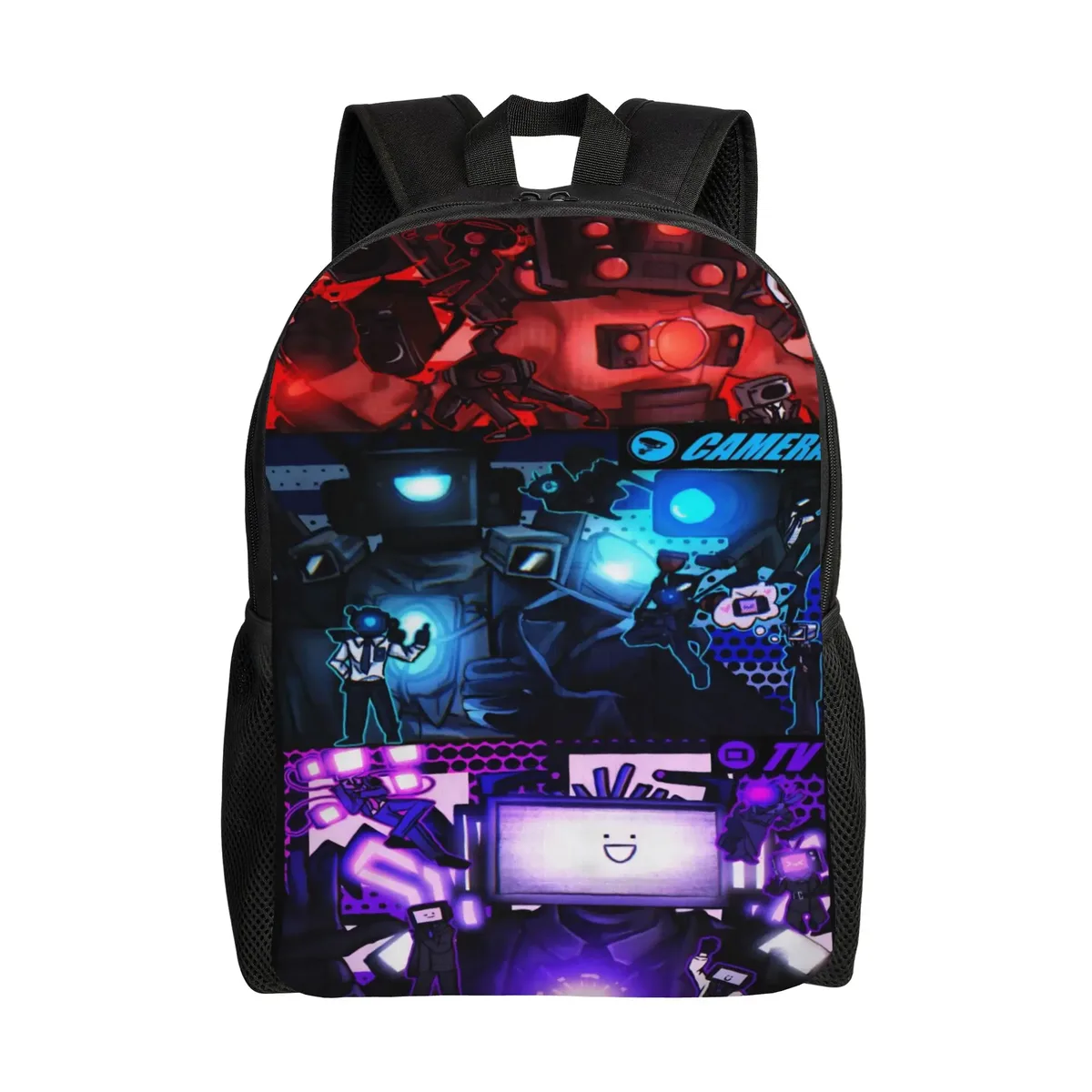 sac à dos skibidi toilet cameraman speakerman tv man pour adolescents, sport, lycée, affaires, hommes, femmes, université, en toile