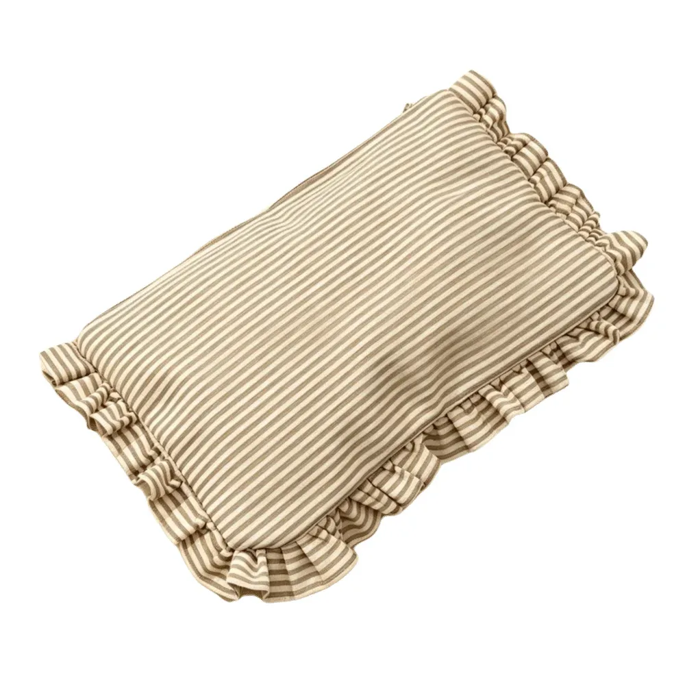 sac à cosmétiques décontracté pour femmes, motif rayé, sac à cosmétiques portable à motif rayé, fermeture éclair, organisateur de maquillage léger