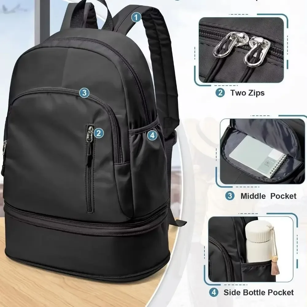 sac de sport grande capacité, multi-couleurs, anti-rayures, sacs d'école pour étudiants, imperméable, pliable, sac à dos pour ordinateur portable pour hommes