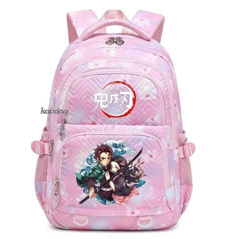 sac à dos décontracté imprimé demon slayer nezuko kamado, tendance, pour étudiants (collège, lycée), garçons, filles, sac de voyage pour ordinateur portable, pour femmes, idéal pour l'extérieur