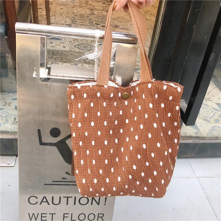 petit sac fourre-tout en velours côtelé de style coréen pour femmes et filles, mini sacs à main, sacs à lunch, shopping, grill, poudres à main, mignon