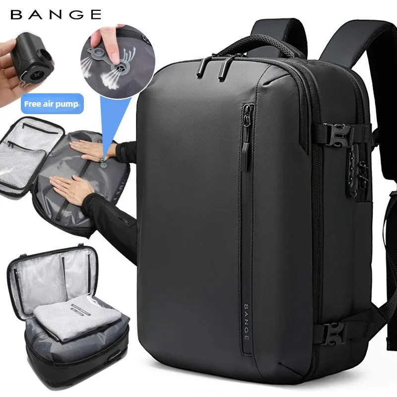 bange nouveauté continuer 40l extensible intégré pompe de compression sous vide hommes étanche voyage sac à dos de compression sous vide