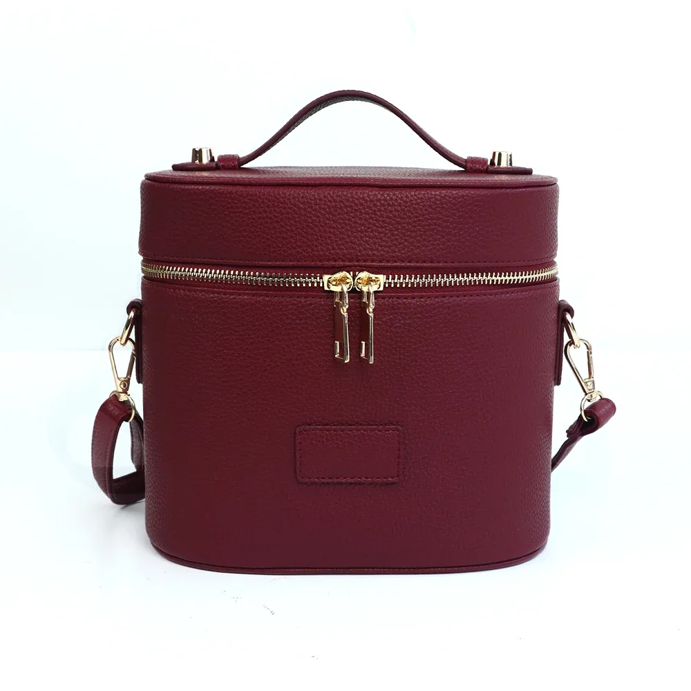 sac cosmétique en cuir personnalisable avec bandoulière - grande capacité, étanche, portable, avec compartiment amovible