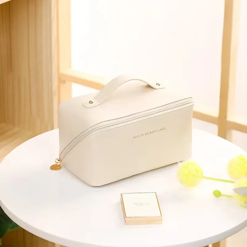 Trousse de Maquillage Femme, Sac de Toilette, Étui de Rangement de Luxe pour Cosmétiques, Boîte de Voyage Zippée pour Dames