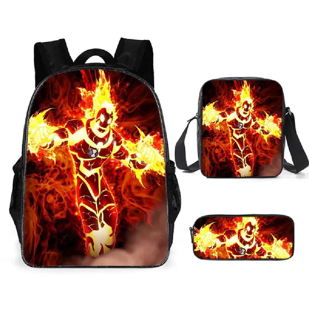 sac à dos hacker pour adolescents ben 10, sac à dos pour étudiants, sac à dos de dessin animé, sac à bandoulière pour stylos