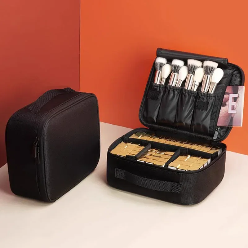 nouvelle arrivée : trousse de maquillage imperméable pour femme, boîte de rangement professionnelle pour outils de beauté, broderie, étui de maquillage portable, organiseur